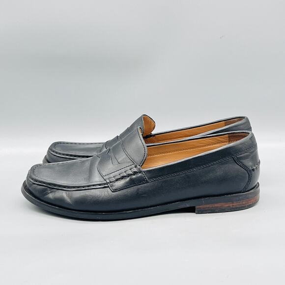 Cole Haan Shoes Mens 10.5 Black Leather Pinch Penny Loafers Dress Square Toe main image 10